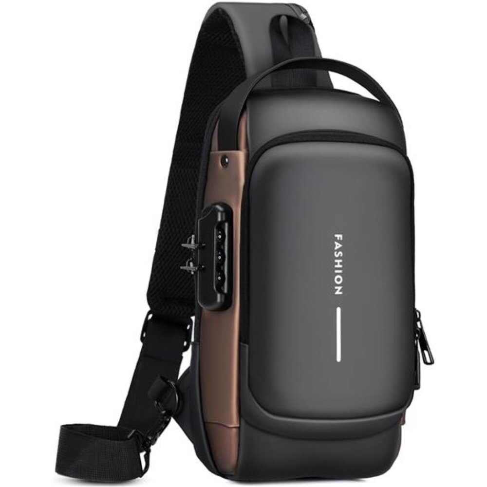 Sling Bag for Men Anti-theft Crossbody Bag PU Leather Crossbody Shoulder Bag